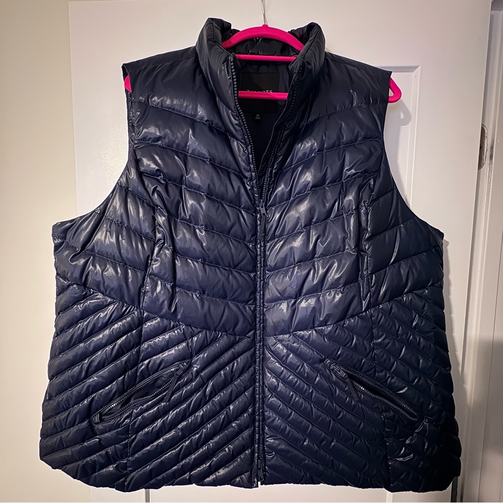 Talbots Down Puffer Vest Navy Blue Size 3X